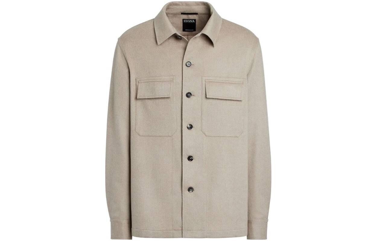 Zegna  Solid Color Collared Single-Breasted Jacket - Gray. UCV46A-6SOT6-014 圖 2