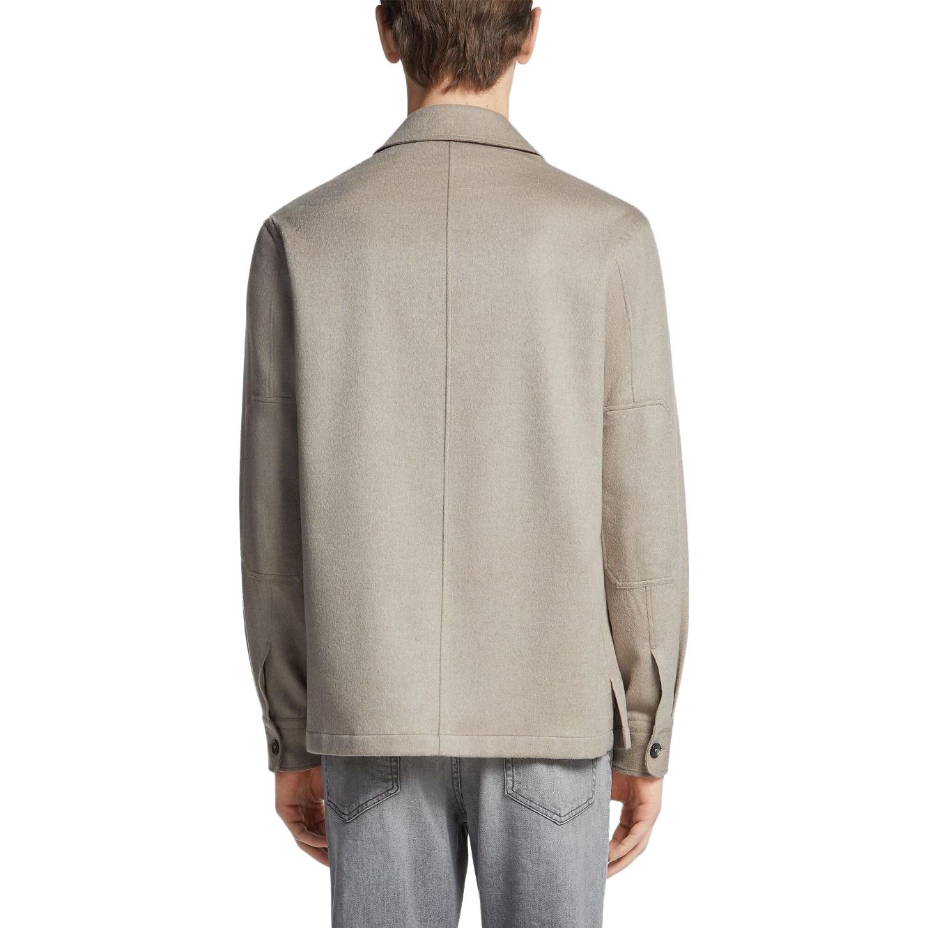 Zegna  Solid Color Collared Single-Breasted Jacket - Gray. UCV46A-6SOT6-014 圖 4