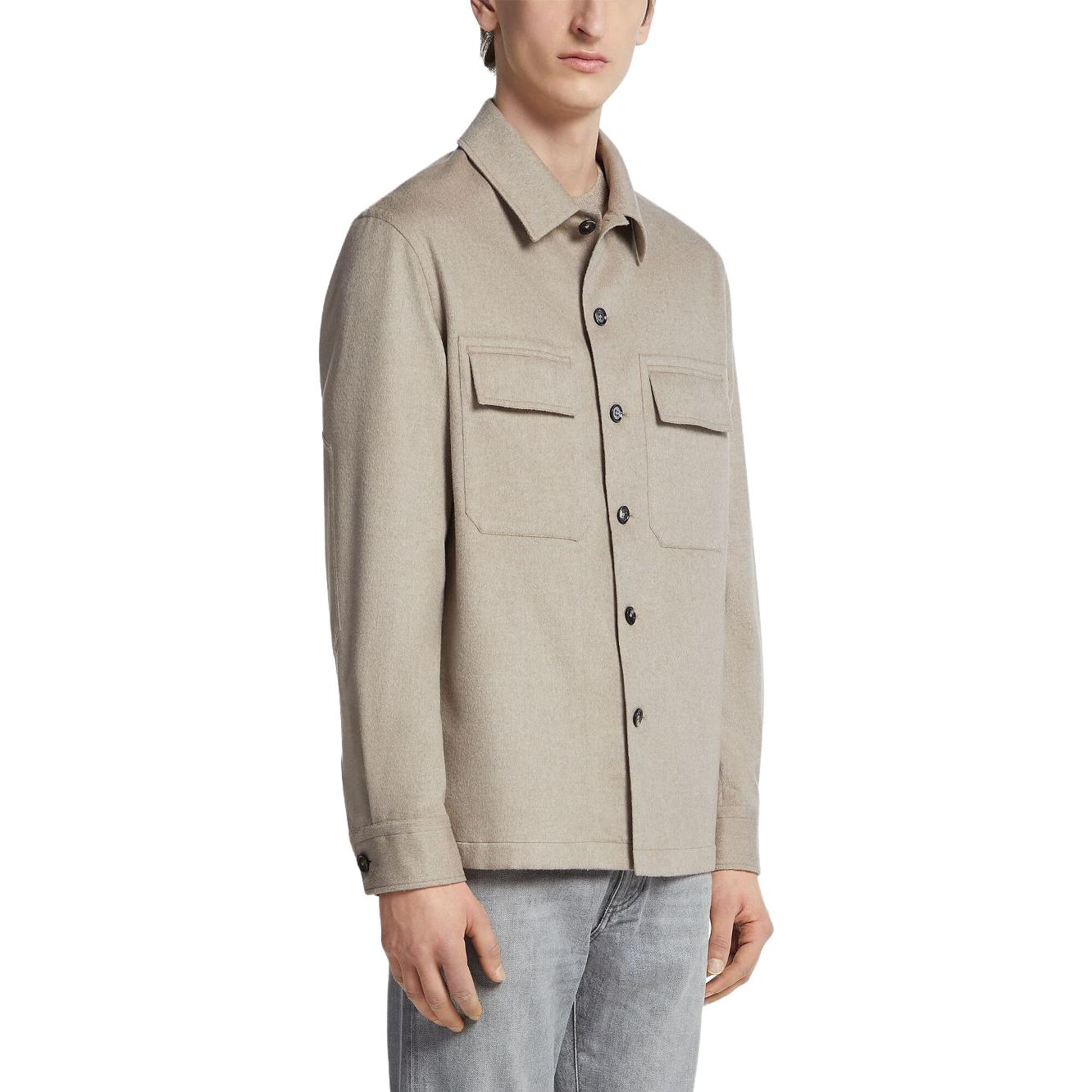 Zegna  Solid Color Collared Single-Breasted Jacket - Gray. UCV46A-6SOT6-014 圖 5