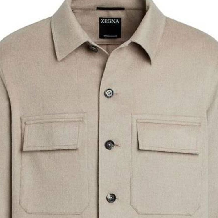 Zegna  Solid Color Collared Single-Breasted Jacket - Gray. UCV46A-6SOT6-014 圖 6