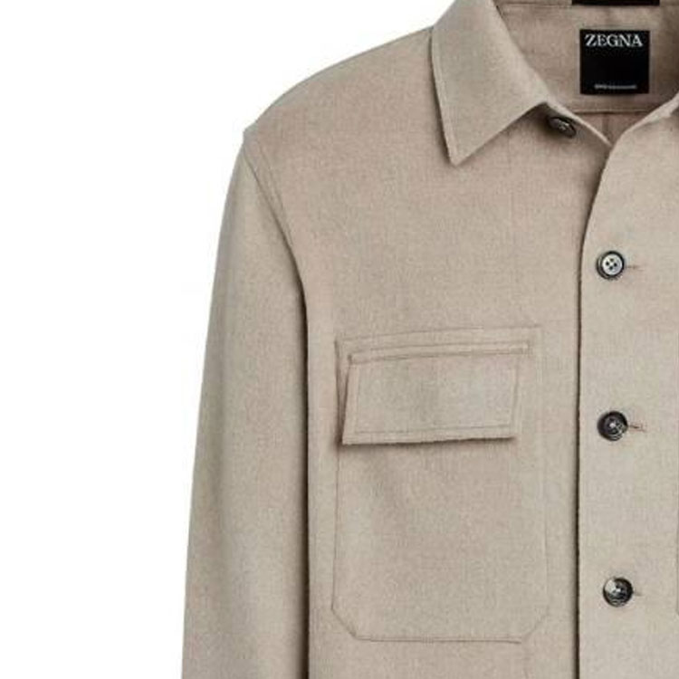 Zegna  Solid Color Collared Single-Breasted Jacket - Gray. UCV46A-6SOT6-014 圖 7