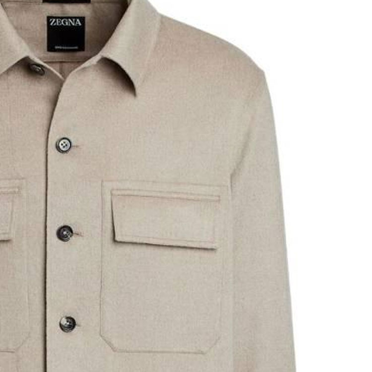 Zegna  Solid Color Collared Single-Breasted Jacket - Gray. UCV46A-6SOT6-014 圖 8