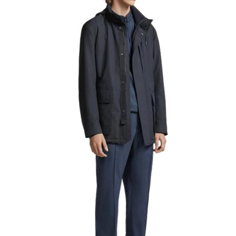 Details for Chaqueta Azul Casual de Manga Larga con Capucha Desmontable Zegna. UBT21-A5B35-3531
