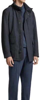 Chaqueta Azul Casual de Manga Larga con Capucha Desmontable Zegna. UBT21-A5B35-3531 Details for Chaqueta Azul Casual de Manga Larga con Capucha Desmontable Zegna. UBT21-A5B35-3531