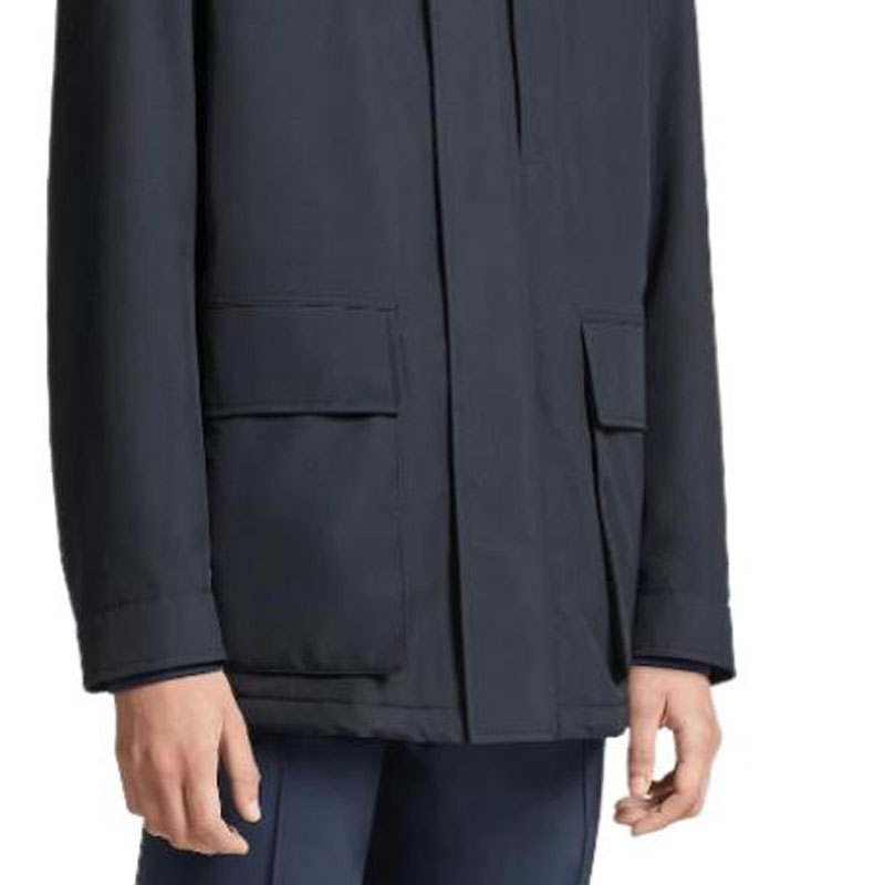 Cheap Chaqueta Azul Casual de Manga Larga con Capucha Desmontable Zegna. UBT21-A5B35-3531