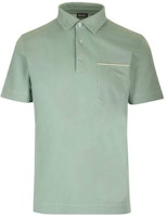 Zegna Solid Color Half-Button Short-Sleeve Green Polo Shirt UD392A7D752-V04 Zegna Solid Color Half-Button Short-Sleeve Green Polo Shirt UD392A7D752-V04