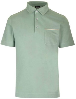 Zegna 綠色半開扣短袖素色POLO衫 UD392A7D752-V04 Order Zegna 綠色半開扣短袖素色POLO衫 UD392A7D752-V04