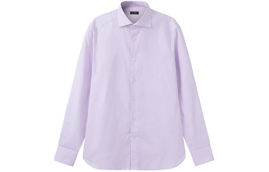 Zegna  Solid Color Long Sleeve Shirt Pink White 601623A6-9MS0BA