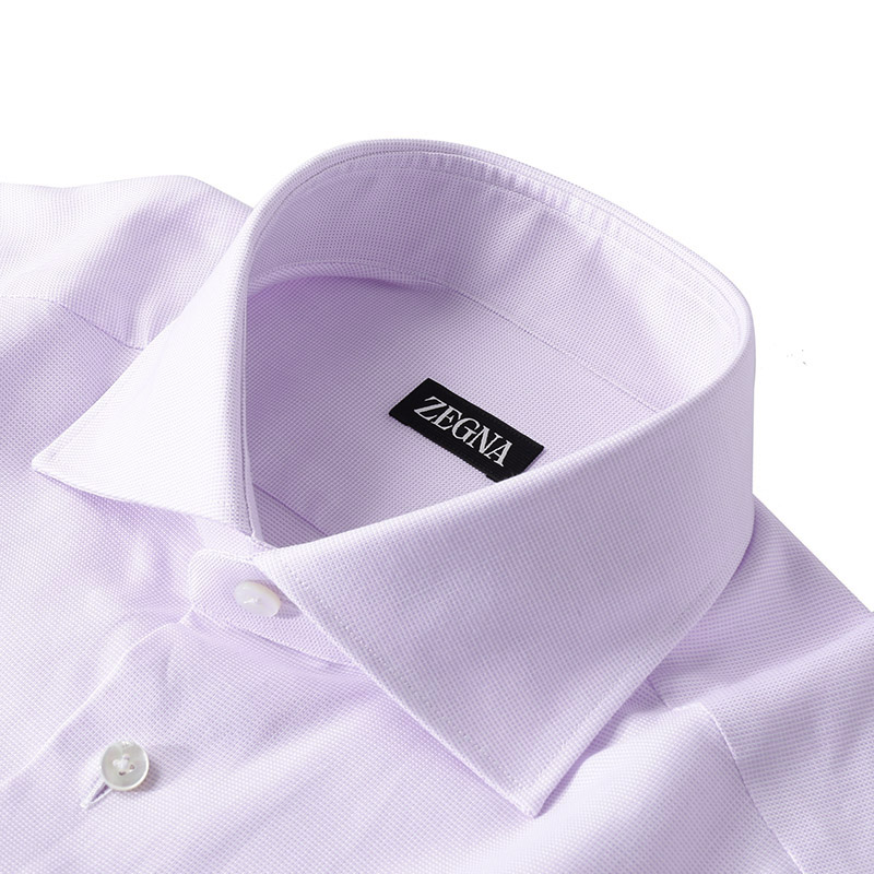 Shop Zegna 純色長袖襯衫 粉白色 601623A6-9MS0BA