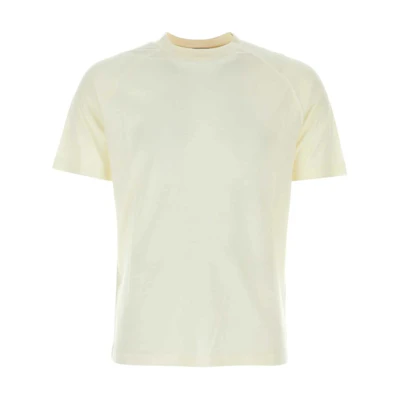 Zegna Solid Ivory Crewneck Raglan Short Sleeve T-Shirt. RE7328A5BCT706-N01
