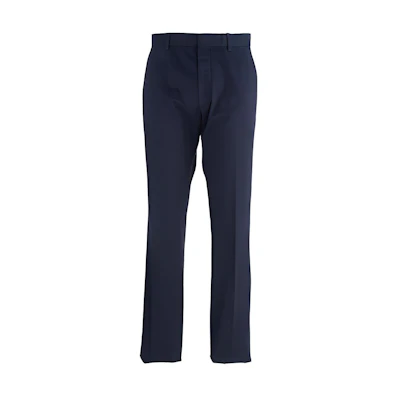 Zegna Solid Mid-Rise Cotton Casual Pants Dark Blue UAI17TR00852