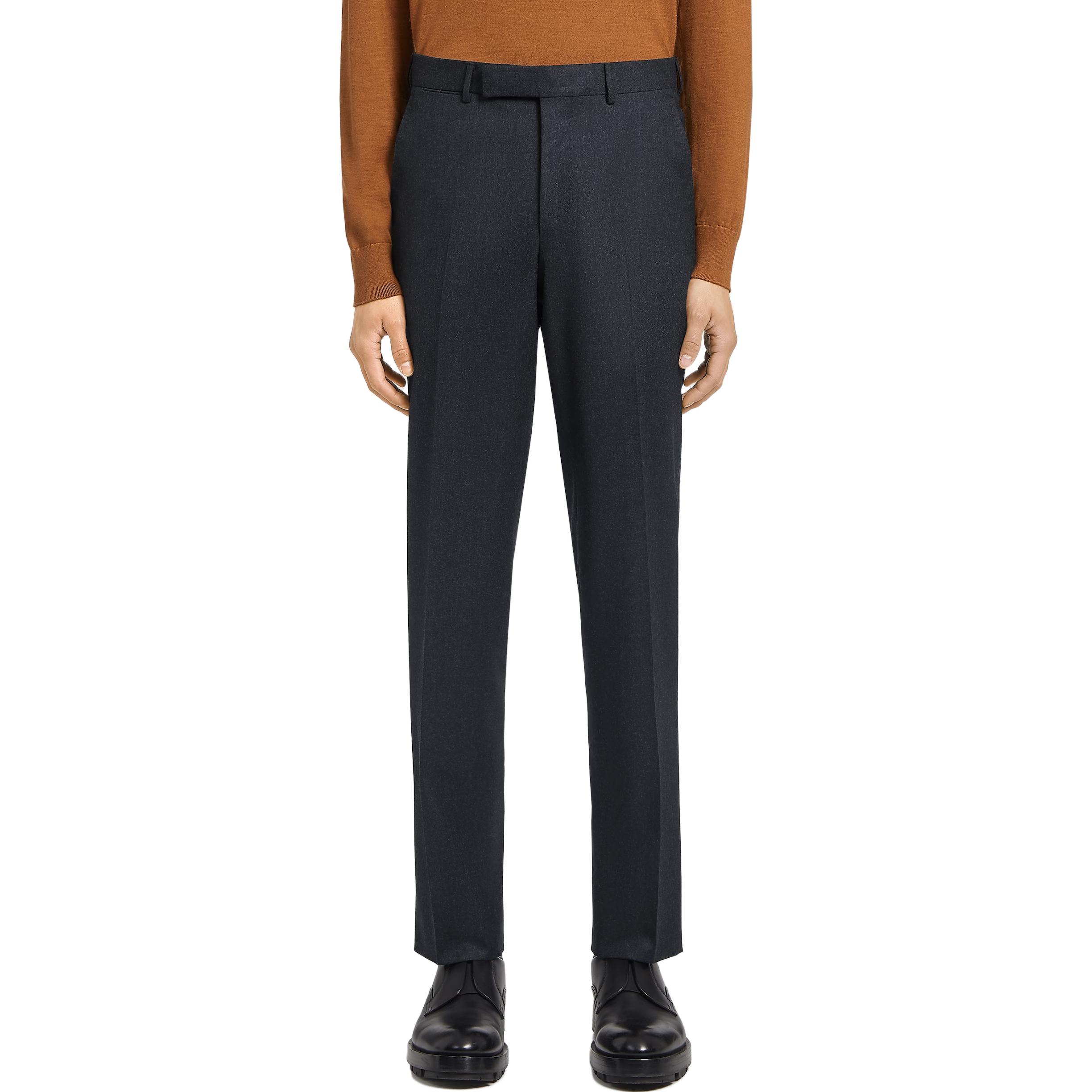 Shop Zegna 深灰色中腰直筒休閒褲 S30F01-75TB12