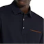 Sizing Zegna Solid Navy Long Sleeve Polo Shirt with Chest Pocket. UE392A8-E757-B09