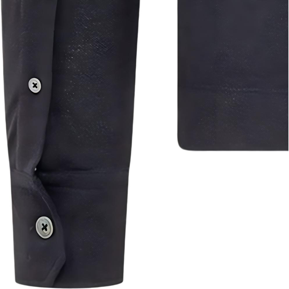 Cheap Zegna  Solid Navy Long Sleeve Polo Shirt with Chest Pocket. UE392A8-E757-B09