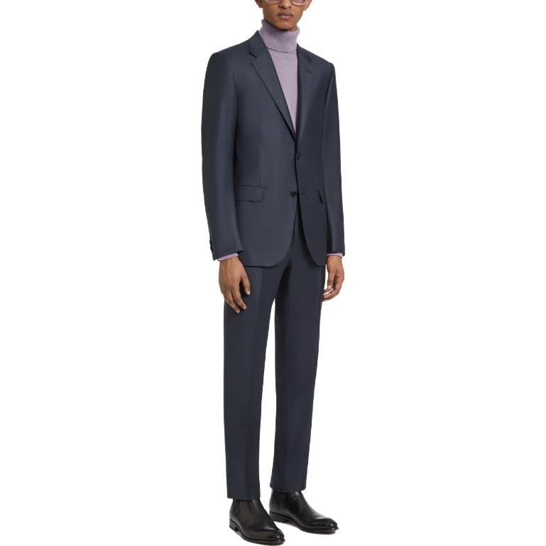 Purchase 杰尼亚 纯色单排扣翻盖口袋西装外套。 C22623-221225