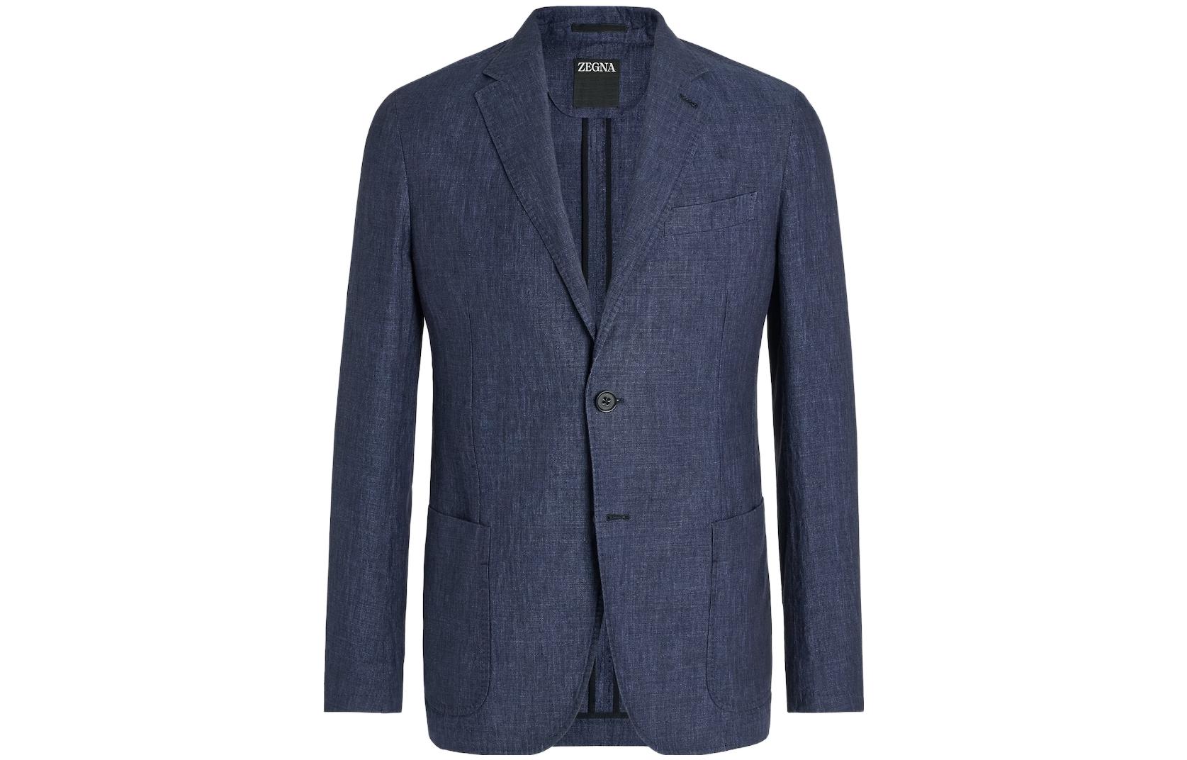 Zegna  Solid Single-Breasted Casual Blazer Navy Blue UBC40A5-SLF-100