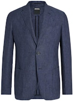 Zegna Solid Single-Breasted Casual Blazer Navy Blue UBC40A5-SLF-100 Zegna Solid Single-Breasted Casual Blazer Navy Blue UBC40A5-SLF-100
