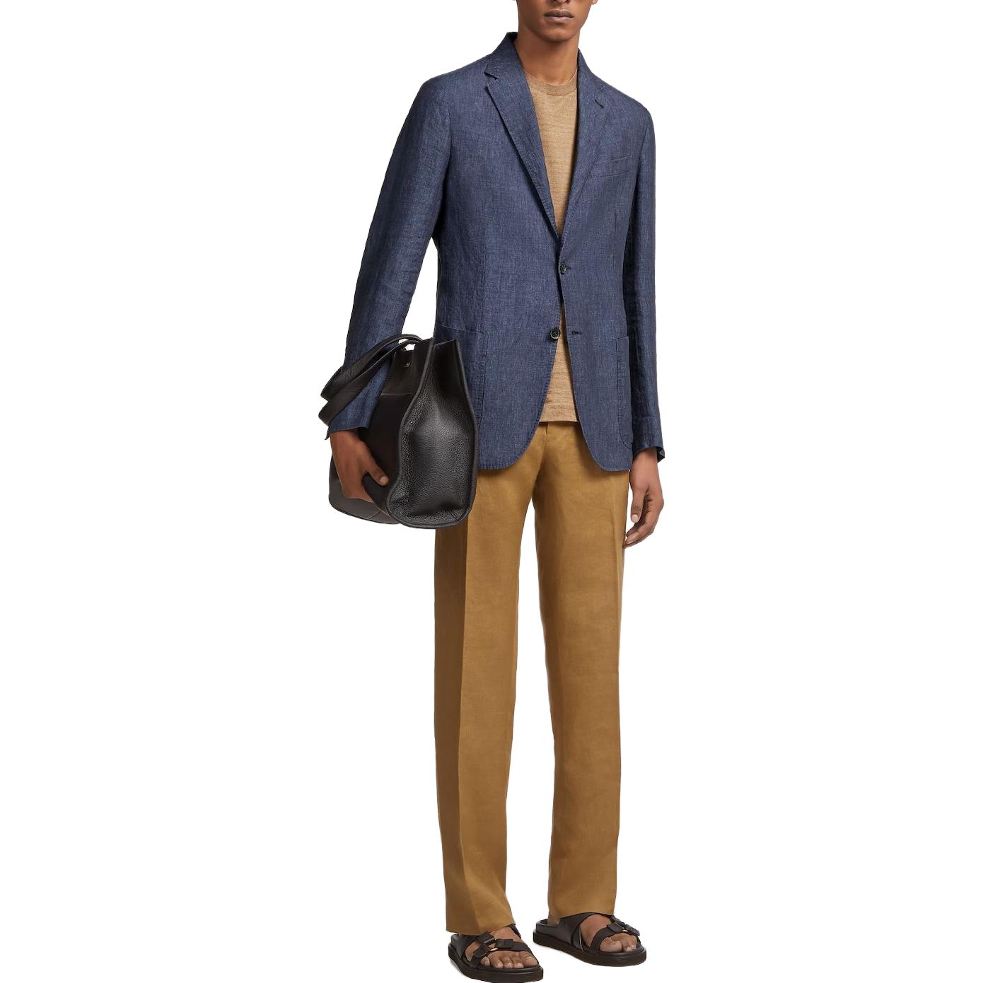 Lookbook Zegna 深藍色簡約單排扣休閒西裝外套 UBC40A5-SLF-100