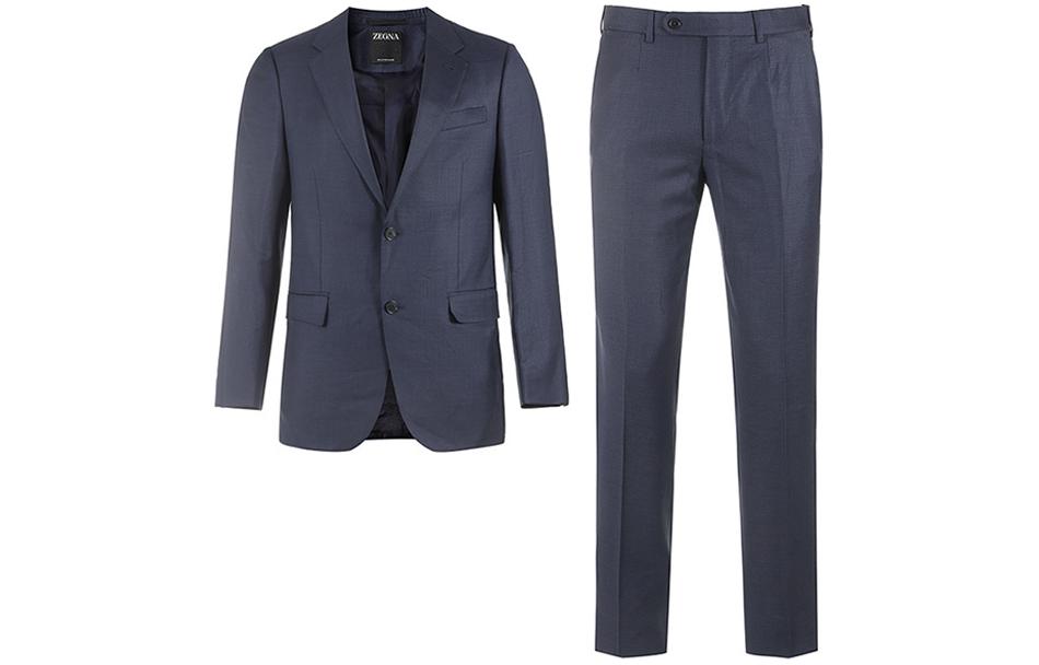 Zegna  Solid Single-Breasted Long Sleeve Suit Set - Dark Blue 62203-8A6221-225