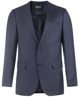 ゼニア ソリッド シングルブレスト 長袖スーツセット - ダークブルー 62203-8A6221-225 Lookbook ゼニア ソリッド シングルブレスト 長袖スーツセット - ダークブルー 62203-8A6221-225