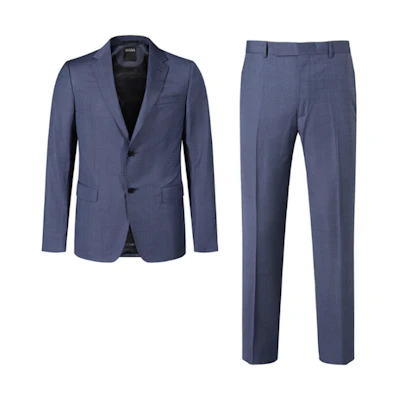Zegna Solid Single-Breasted Suit in Dark Blue. 72270-7A7281-CGA