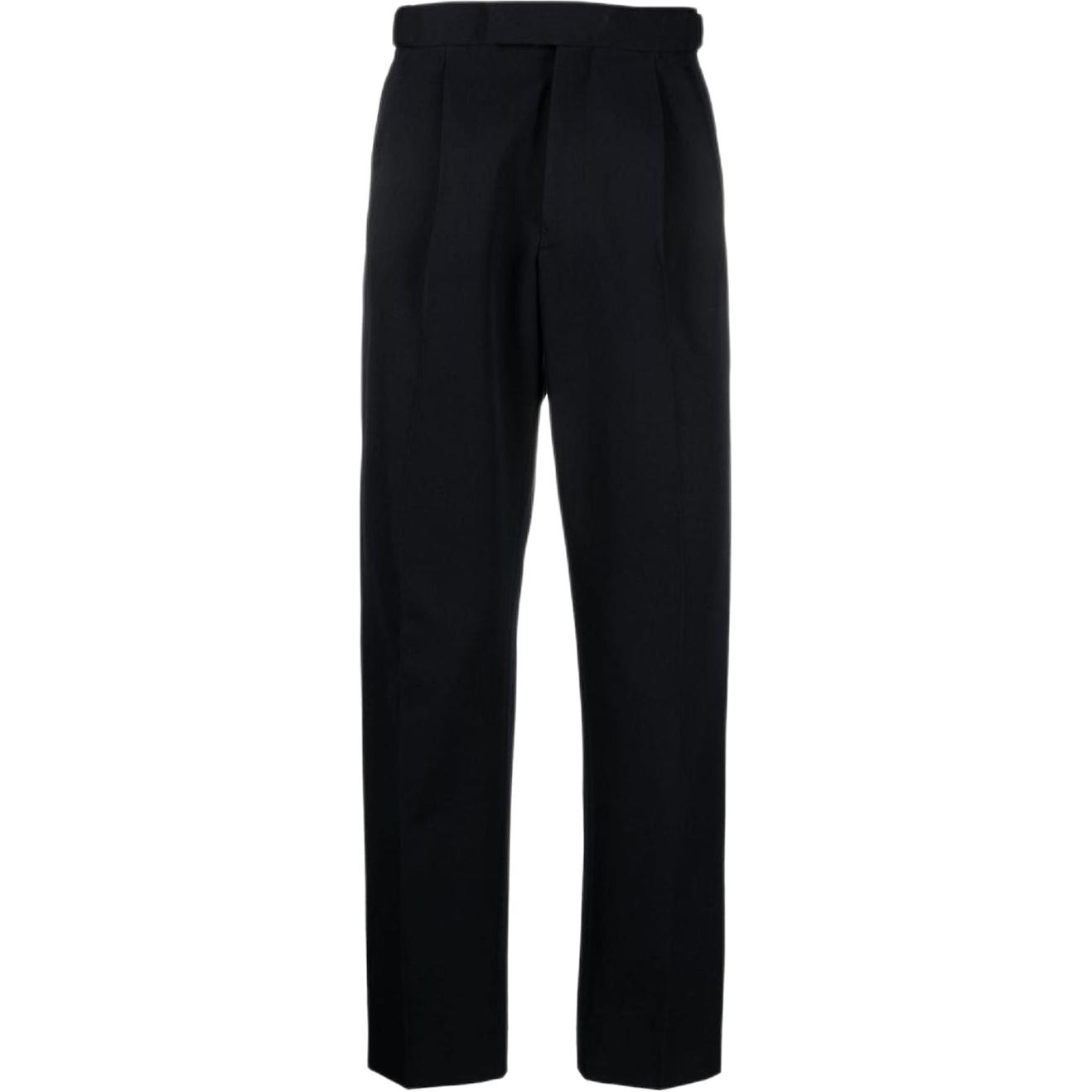 Zegna  Solid Straight-Leg Casual Pants with Hidden Zipper Black UCI04A6TP40-852R