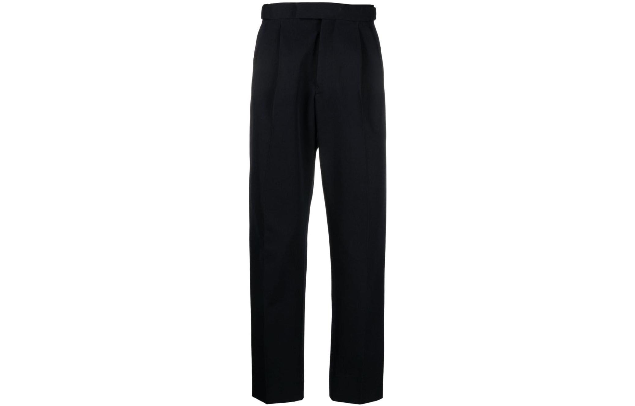 Order Zegna 黑色隱藏拉鍊直筒休閒長褲 UCI04A6TP40-852R