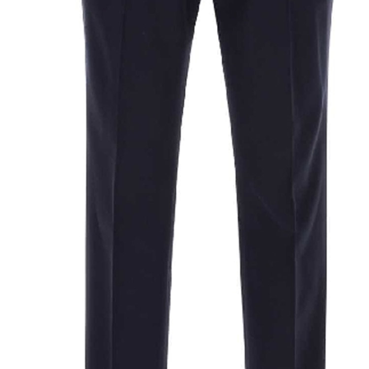 Shop Zegna 黑色隱藏拉鍊直筒休閒長褲 UCI04A6TP40-852R