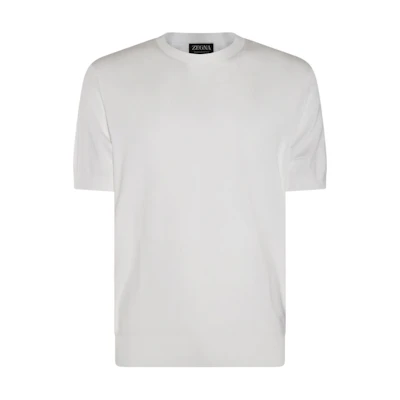 Zegna Solid White Crewneck Slim Fit Short Sleeve T-Shirt E8C90A7-C10-N01