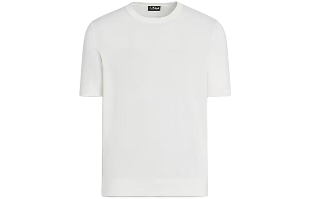 Order Zegna 純白修身圓領短袖T恤 E8C90A7-C10-N01