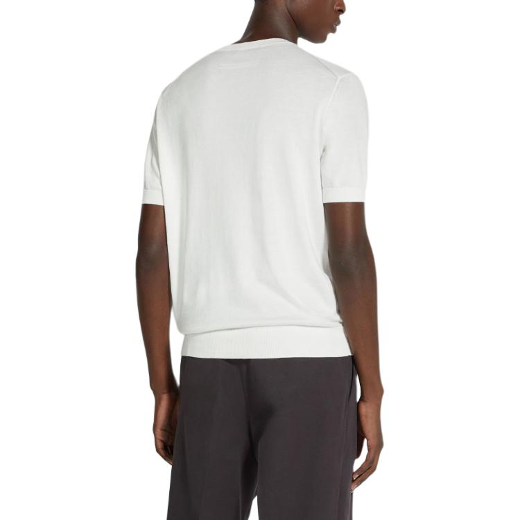 Shop Zegna 純白修身圓領短袖T恤 E8C90A7-C10-N01