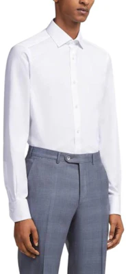 Zegna Solid White Long Sleeve Button-Down Shirt. CT1500-9MS0MT Shop Zegna Solid White Long Sleeve Button-Down Shirt. CT1500-9MS0MT