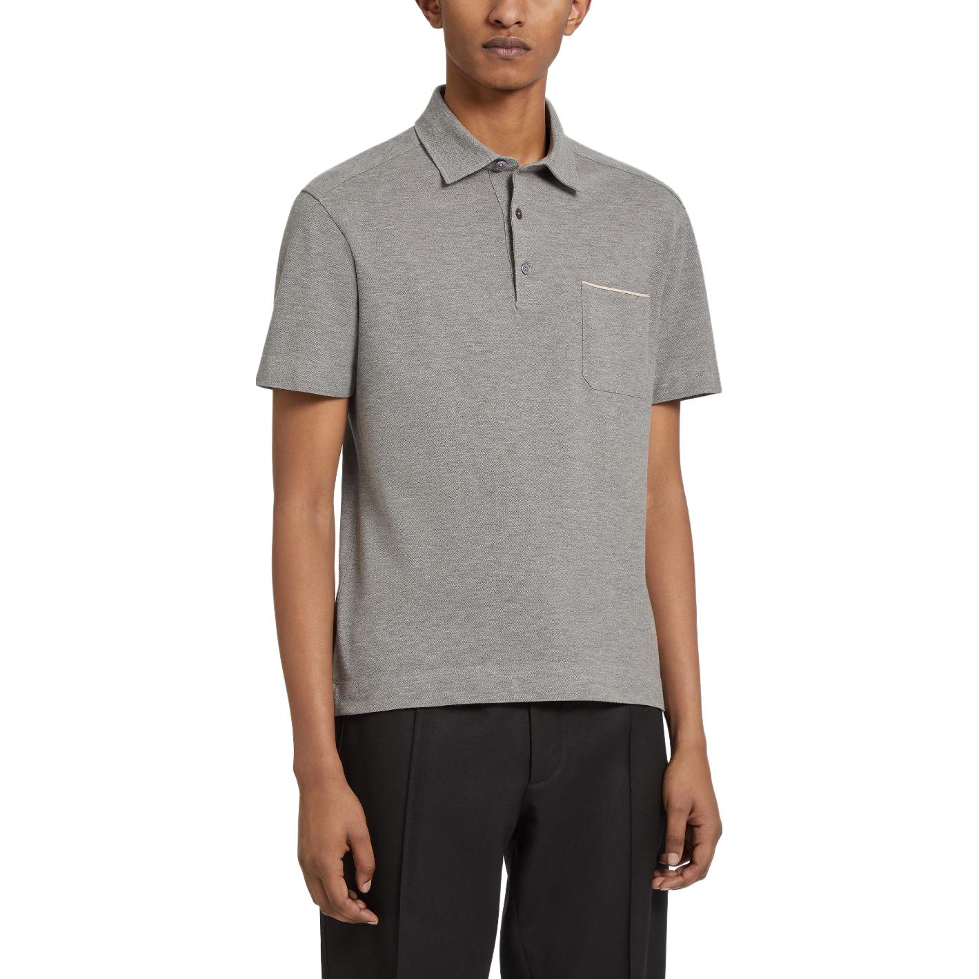 Lookbook Zegna Baju Polo Lengan Pendek Potongan Lurus. UA392-A752-K95