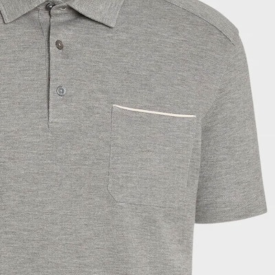 Zegna Baju Polo Lengan Pendek Potongan Lurus. UA392-A752-K95 Details for Zegna Baju Polo Lengan Pendek Potongan Lurus. UA392-A752-K95