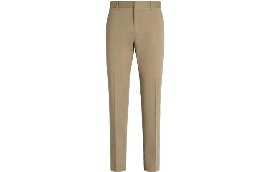 Zegna  Straight-Leg Mid-Rise Khaki Casual Pants. E8I03TR14800