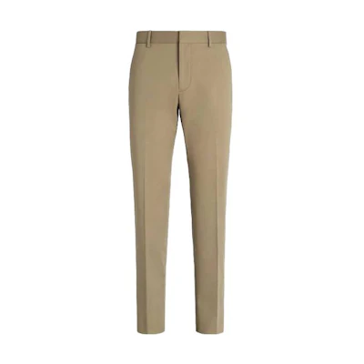 Zegna Straight-Leg Mid-Rise Khaki Casual Pants. E8I03TR14800