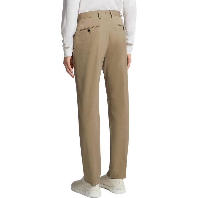 Shop Zegna 直筒中腰卡其色休閒長褲 E8I03TR14800