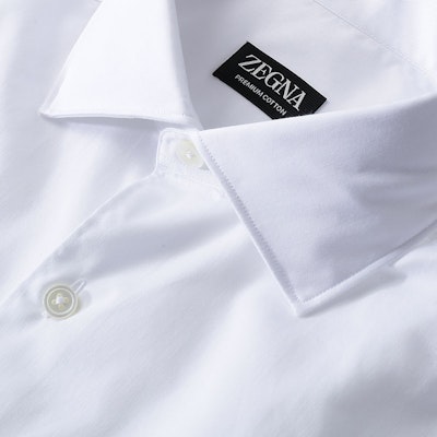 ゼニア ホワイト 長袖 無地 ボタンアップ シャツ. UCX20A6-SRF5-001 Sizing ゼニア ホワイト 長袖 無地 ボタンアップ シャツ. UCX20A6-SRF5-001