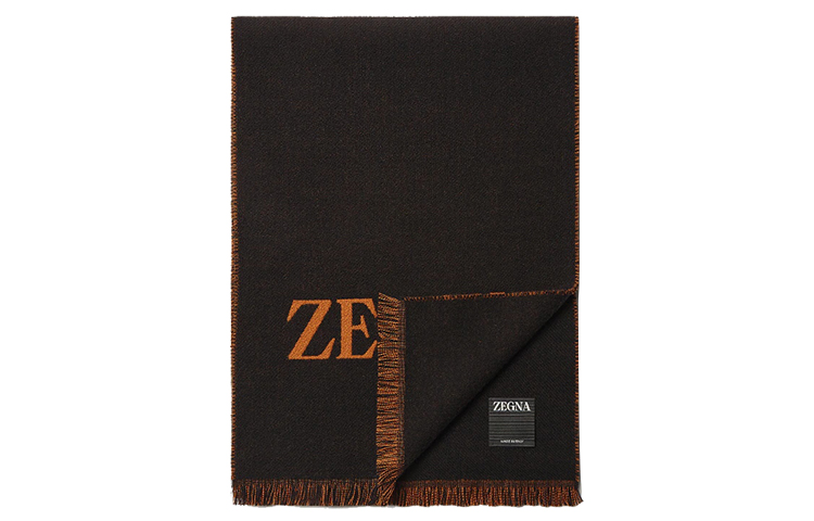 Zegna  Wool Knit Scarf with Logo Print. Z4L50S24ABK1
