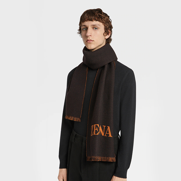 Zegna  Wool Knit Scarf with Logo Print. Z4L50S24ABK1 圖 3