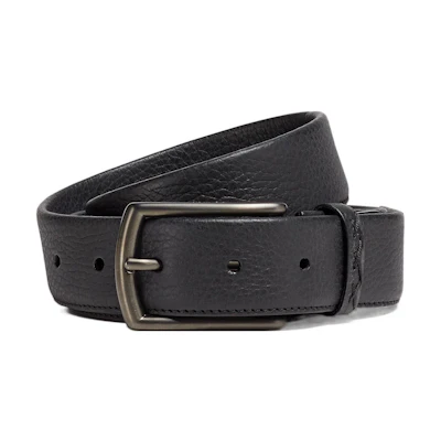 Zegna Black Leather Belt Fashion Minimalist Design Unisex 3.2cm Wide. LHCEO-B014BZ-NER