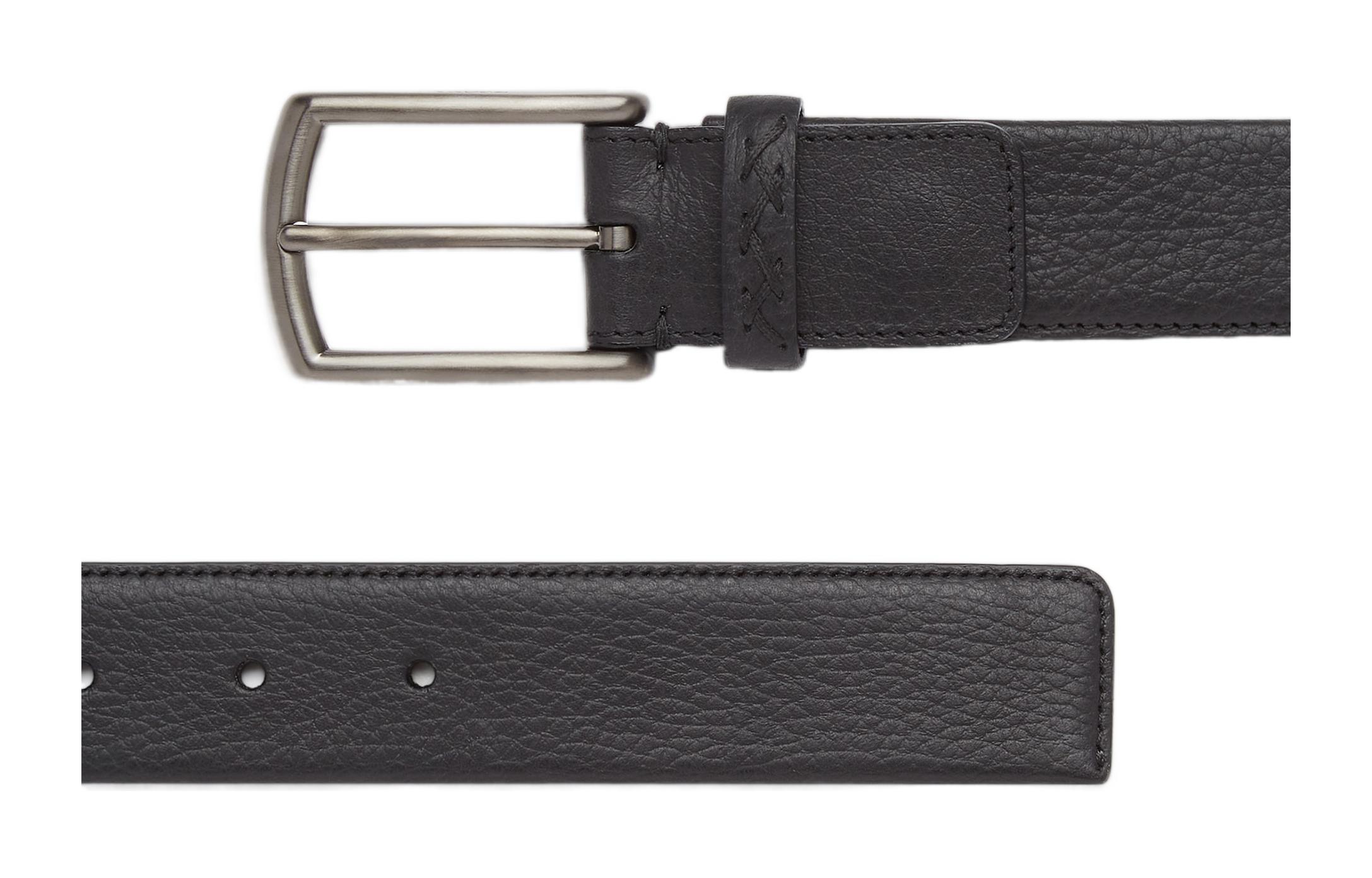 Lookbook Zegna 黑色真皮腰帶 時尚簡約設計 男女皆宜 3.2公分寬。 LHCEO-B014BZ-NER