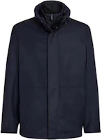 Zegna Black Solid Color Zip-Up High-Neck Jacket UWT24-W205P-BLACK Zegna Black Solid Color Zip-Up High-Neck Jacket UWT24-W205P-BLACK