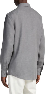 Zegna Cashco Grey Long Sleeve Solid Color Button-Up Shirt. E8X44A6-SRF5-046 Purchase Zegna Cashco Grey Long Sleeve Solid Color Button-Up Shirt. E8X44A6-SRF5-046