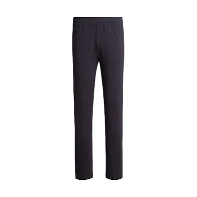 Zegna Classic Drawstring Solid Knit Casual Pants Navy Blue (). V8451-ZZP16-B09