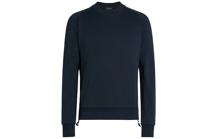 Zegna Crewneck Drawstring Pullover Sweatshirt Blue () UW590-802-B09