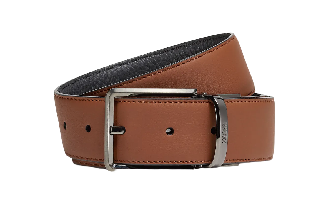 Order Zegna 男士優雅時尚雙面真皮腰帶-駱駝棕色，寬3.5cm。 LHACR-B022UZ-CUN
