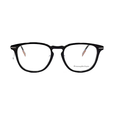 Zegna Elite Business Oval Eyeglass Frames for Men - Black Silver. EZ5224-D 005