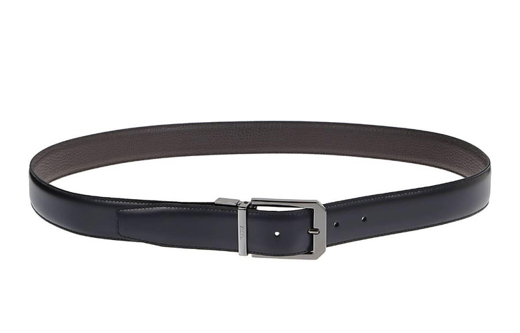 Order Zegna 雕刻Logo扣環皮帶 男女情侶款 藍色 3.5cm宽 B011RZLHAVGTBT