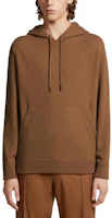 Lookbook Zegna 棕色Foliage Oasi羊絨連帽長袖套頭衫。 E8K10-178-N95